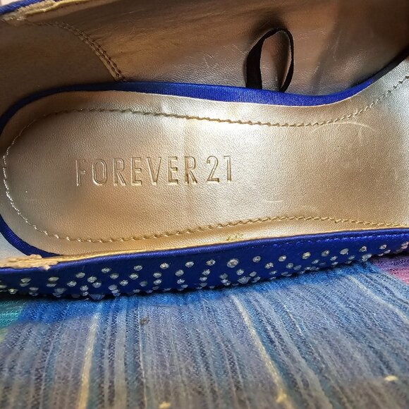 Forever 21 Blue Sparkly Platform Heels, Size 9 - Picture 10 of 10